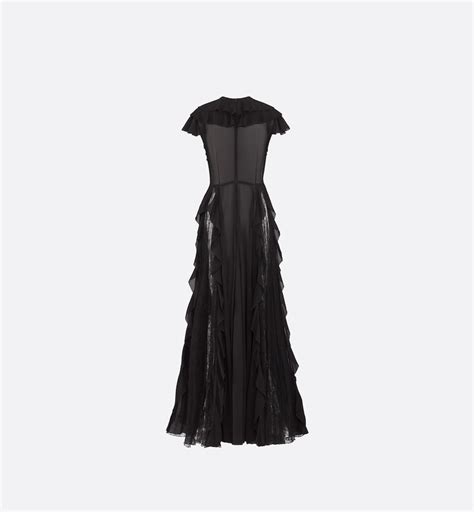 dior ruffle dress|Dior Dream Long Ruffled Dress Black Silk Chiffon.